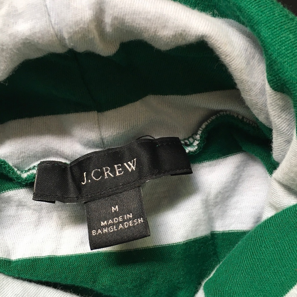 J. Crew Green & White Striped Long-Sleeve Turtleneck Tee - Picture 4 of 5